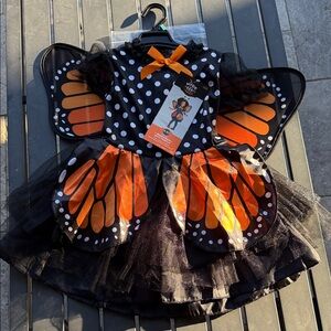 Butterfly Fairy Costume for Kids - Black and Orange Size 4-5T